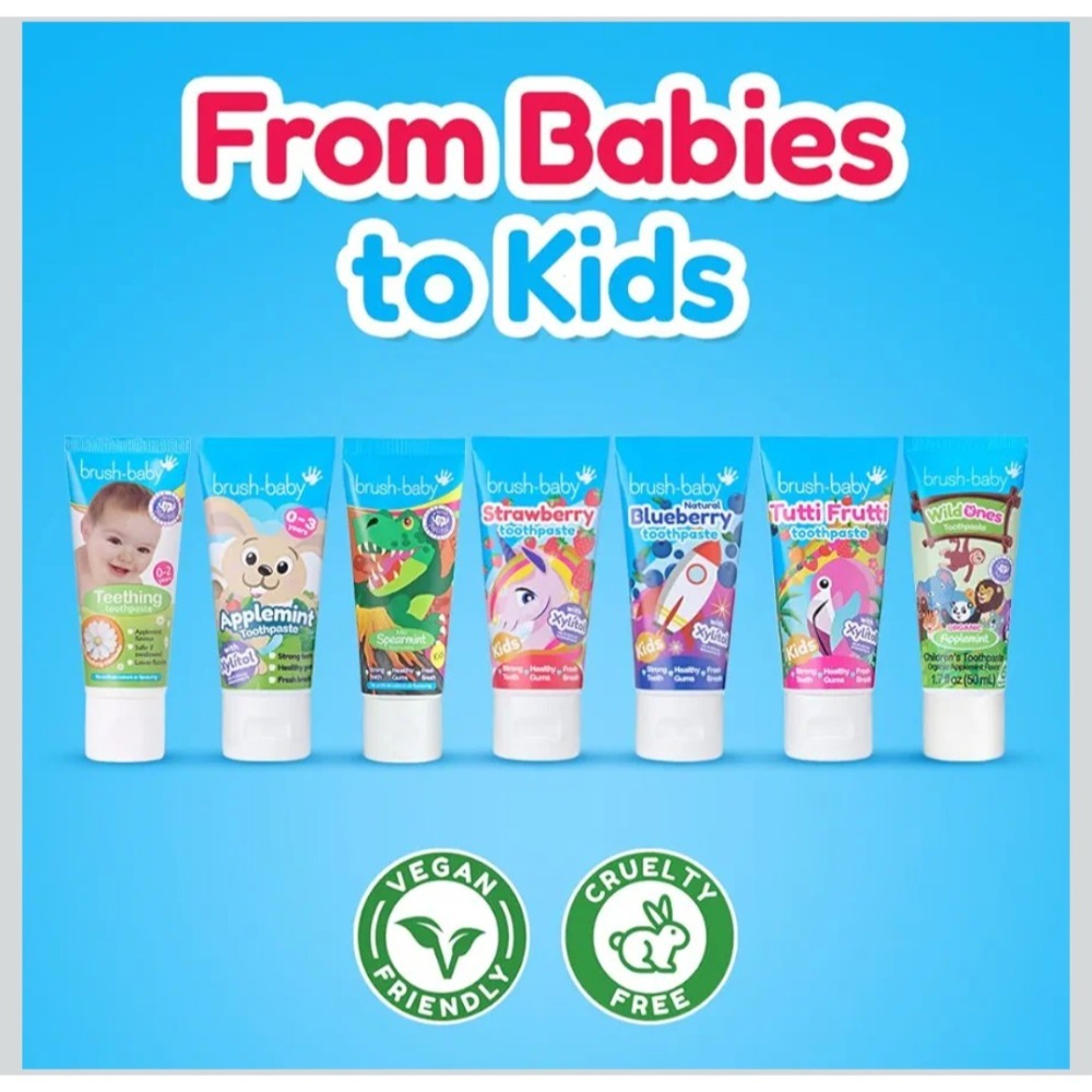 （正品）歐洲原裝Brush-Baby兒童牙膏3條組(3~6歲)-細節圖3