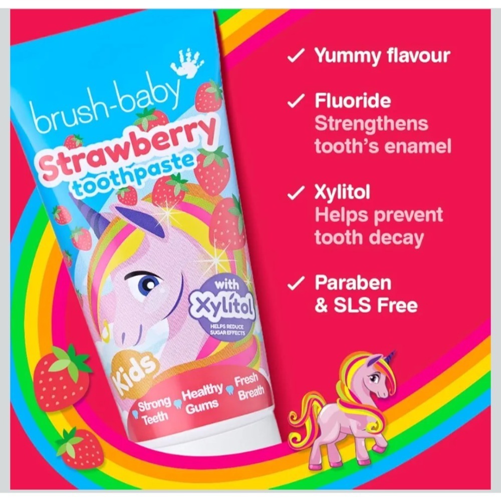 （正品）歐洲原裝Brush Baby兒童牙膏3條組(適合3歲以上幼童)-細節圖2