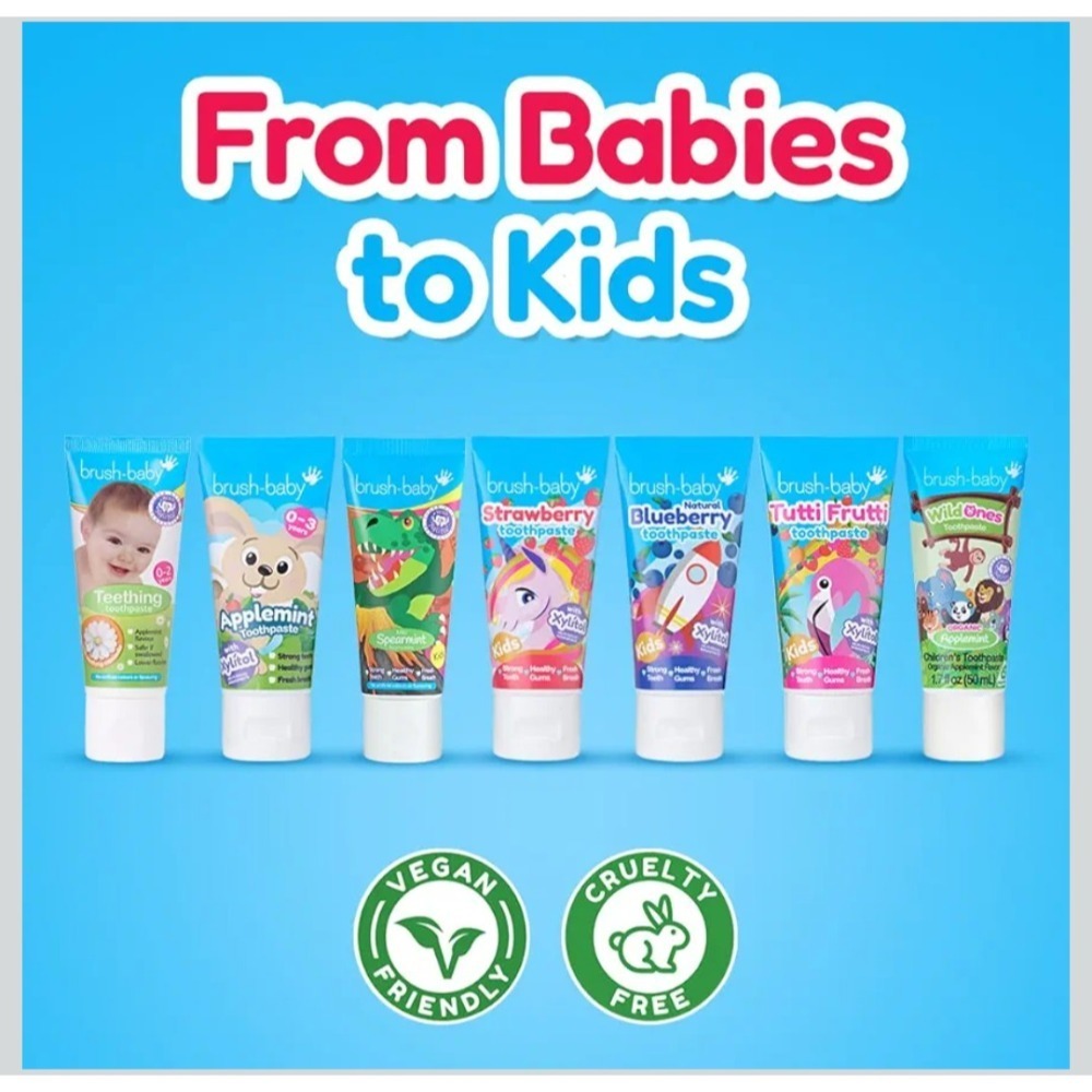 （正品）歐洲原裝Brush Baby兒童牙膏3條組(適合3歲以上幼童)-細節圖7