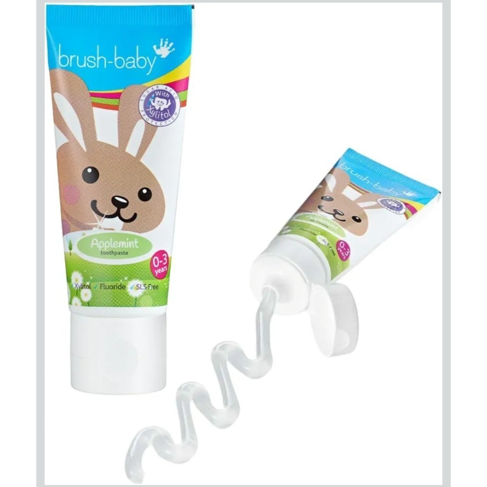 （正品）歐洲原裝Brush Baby兒童牙膏3條組(適合0~36個月以上幼童)-細節圖2