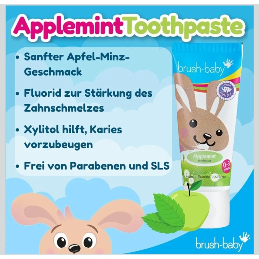 （正品）歐洲原裝Brush Baby兒童牙膏3條組(適合0~36個月以上幼童)-細節圖5