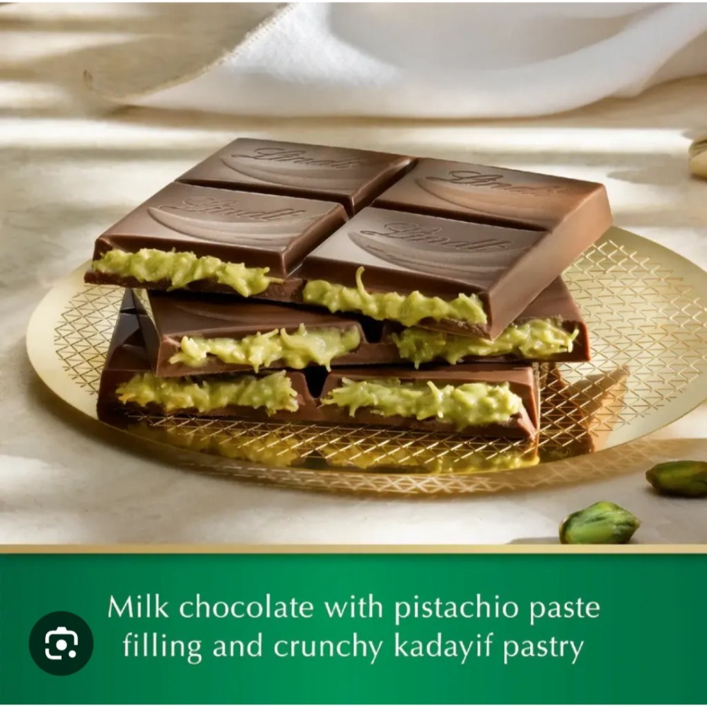 （正品）3號最新到貨/瑞士🇨🇭瑞士蓮Lindt杜拜風格開心果脆脆黑巧克力-細節圖2