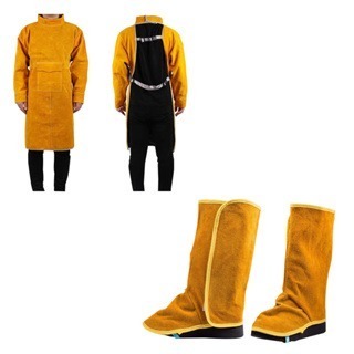 全牛皮電焊圍裙 防護服 防護衣 耐高溫全 真皮衣電焊 氬焊 手工電焊焊接 工作服反穿衣 牛皮 電焊工作服 電焊 防火花-細節圖3