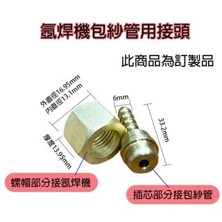 訂製品 氬焊機包紗管用接頭 包紗管接頭 氬焊機插管接頭-細節圖2