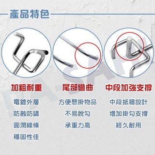 洞洞板掛鈎 鐵線洞洞勾 掛勾 手機展示架多孔板掛鉤 展示商品鉤 超市掛鉤 掛勾 洞板掛勾 收納掛勾 五金工具收納板掛勾-細節圖2