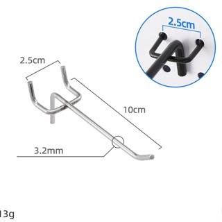 洞洞板掛鈎 鐵線洞洞勾 掛勾 手機展示架多孔板掛鉤 展示商品鉤 超市掛鉤 掛勾 洞板掛勾 收納掛勾 五金工具收納板掛勾-規格圖5
