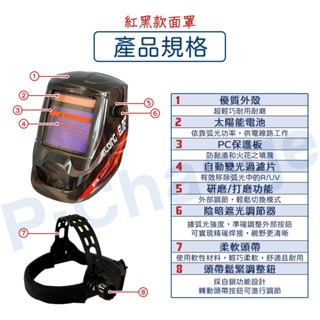 大面積變光面罩 氬弧焊 燒焊焊接面具 電焊面罩  頭戴式全自動焊工防護焊帽 電焊頭盔 電焊護具 電焊機 變光面罩-細節圖2