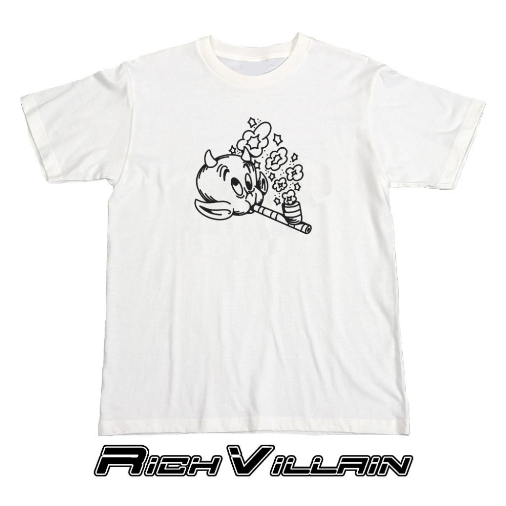 ⚜️ 台灣現貨 美式小惡魔簡約插畫 短T 純棉 短袖 T恤 寬鬆上衣-細節圖2