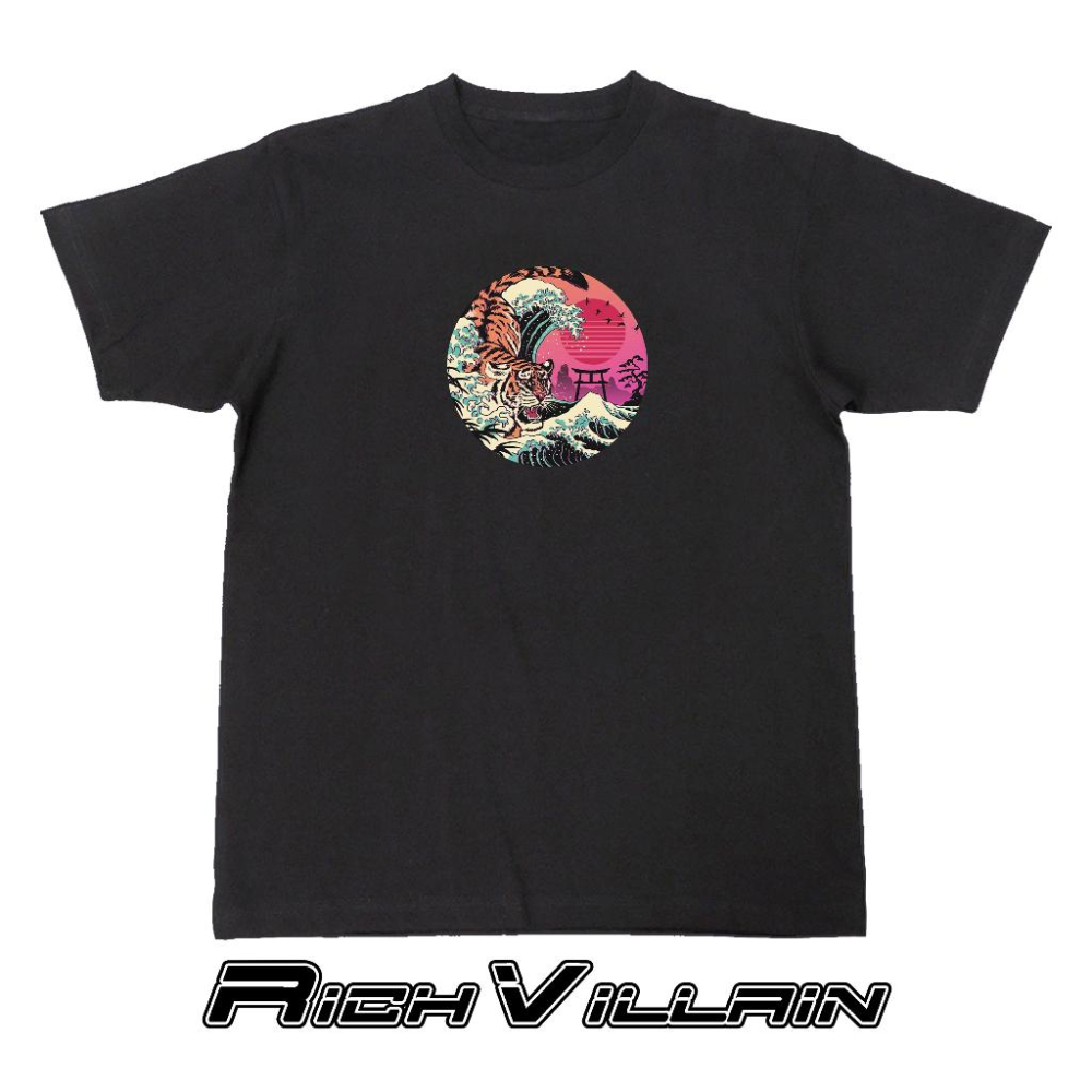 ⚜️ 台灣現貨 🌊日式浮世繪海浪 老虎款 短T 純棉 短袖 T恤 寬鬆上衣-細節圖3