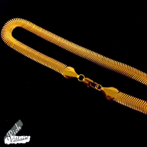 ⚜️ 台灣現貨 扁蛇骨鍊 金項鍊 刀片蛇骨鍊 18k鍍金 金項鍊 hip hop 頑童 兄弟本色 8+9