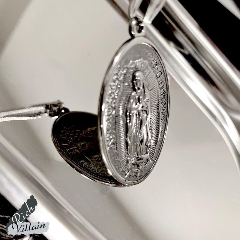 ⚜️ 台灣現貨 韓國 聖母橢圓牌 銀項鍊 新品特價 mj116頑童 瘦子 陷阱妹 陷阱 韓國項鍊-細節圖3