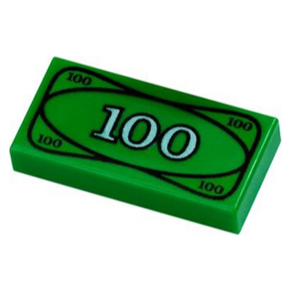 【Emily Mifigures】LEGO 樂高 印刷磗 全新 1x2 錢 鈔票 100元 3069bpx7