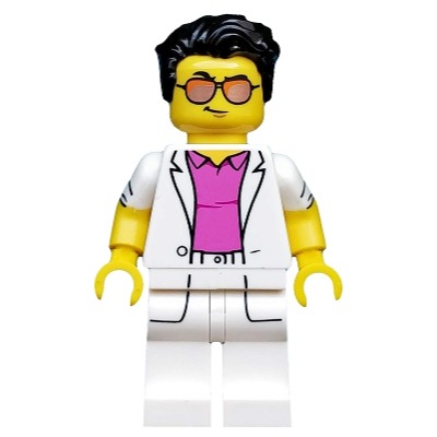 【Emily Mifigures】LEGO 樂高 人偶 頭髮 全新 帥哥髮型 旁分 微卷 黑色 23186-細節圖5