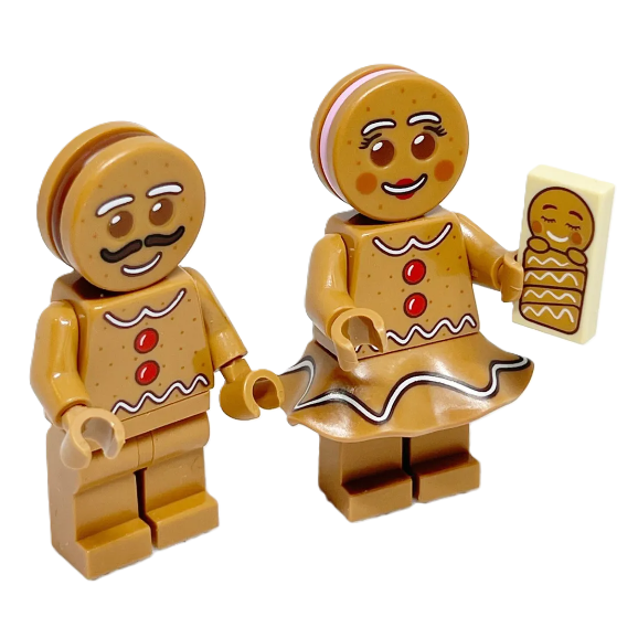 【Emily Mifigures】LEGO 樂高 人偶 全新未組 薑餅人夫婦寶寶 hol168 hol169 10267-細節圖2