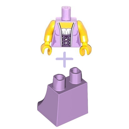 【Emily Mifigures】LEGO 樂高 身體+裙子 全新 薰衣草色 973pb4271c01+36036