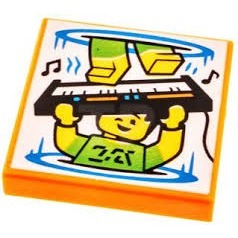 【Emily Mifigures】LEGO 樂高 印刷磗 全新 2x2 BeatBit 鍵盤手 3068bpb1592
