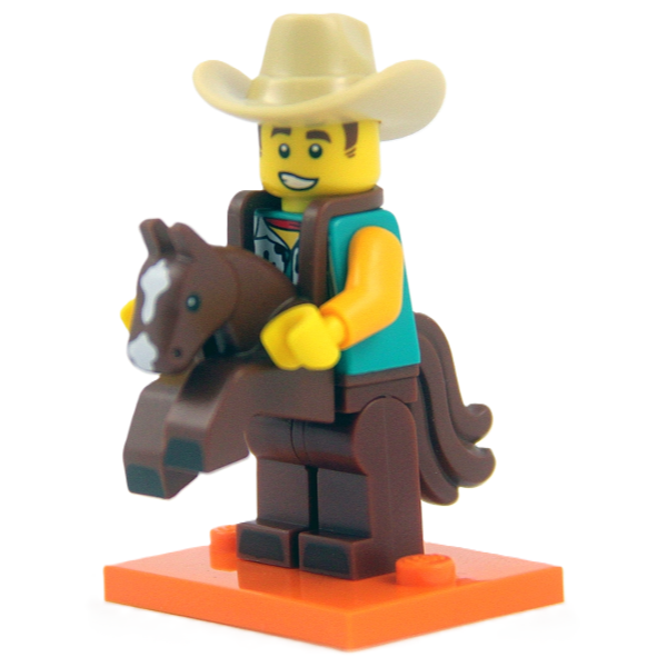 【Emily Mifigures】LEGO 樂高 人偶 二手 第18代人偶包 牛仔人 騎馬 col18-15 71021-細節圖2
