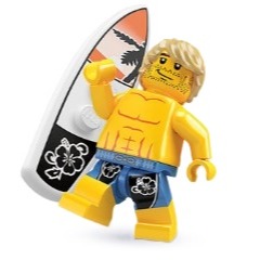 【Emily Mifigures】LEGO 樂高 人偶 二手 第2代人偶包 15號 衝浪男孩 col02-15 8684