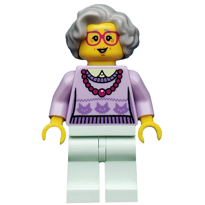 【Emily Mifigures】LEGO 樂高 人偶 二手 第11代人偶包 14號 婆婆與愛貓 col11-14-細節圖2