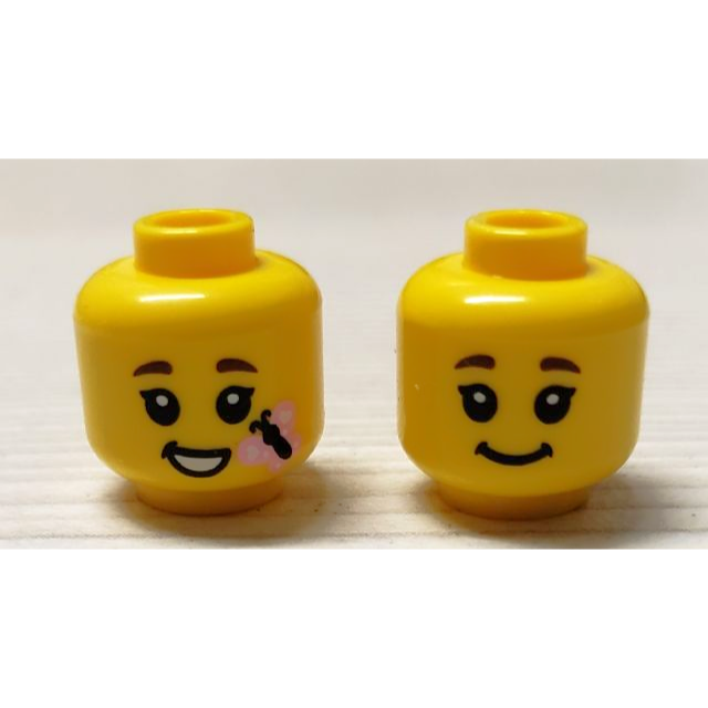 【Emily Mifigures】LEGO 樂高 人偶 頭 全新 雙面臉 蝴蝶小女孩 3626cpb2614-細節圖2