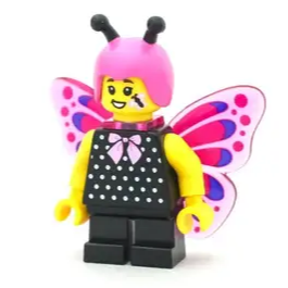【Emily Mifigures】LEGO 樂高 人偶 頭 全新 雙面臉 蝴蝶小女孩 3626cpb2614-細節圖3