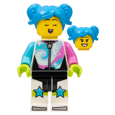 【Emily Mifigures】LEGO 樂高 人偶 頭 全新 雙面臉 開心 閉眼 粉紅色唇 3626cpb2634-細節圖2