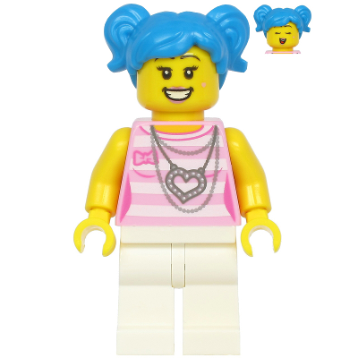 【Emily Mifigures】LEGO 樂高 人偶 頭 全新 雙面臉 開心 閉眼 粉紅色唇 3626cpb2634-細節圖3