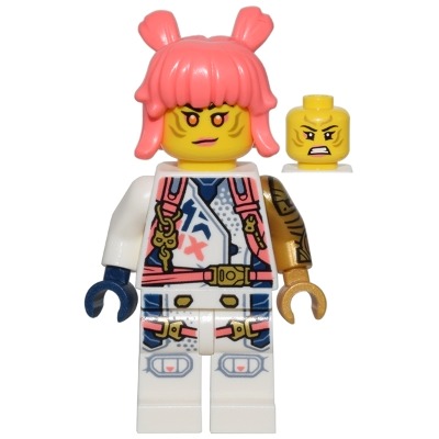 【Emily Mifigures】LEGO 樂高 人偶 頭 全新 雙面臉 旋風忍者 索拉 28621pb0048-細節圖2