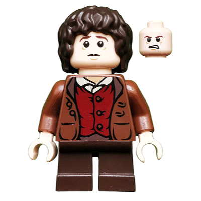 【Emily Mifigures】LEGO 樂高 人偶 頭髮 全新 魔戒 深棕色 10048 9472 10316-細節圖3