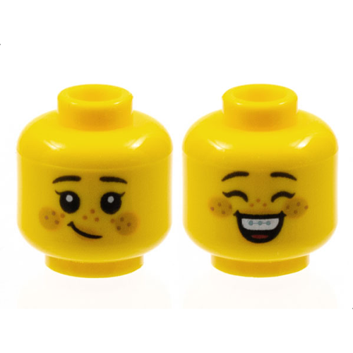 【Emily Mifigures】LEGO 樂高 人偶 頭 全新 雙面臉 牙套小孩 3626cpb2962 10325