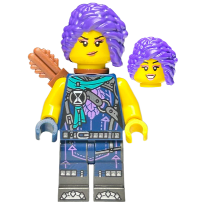 【Emily Mifigures】LEGO 樂高 人偶 頭 全新 雙面臉 亮亮金屬粉紅色眼影口紅 28621pb0113-細節圖4