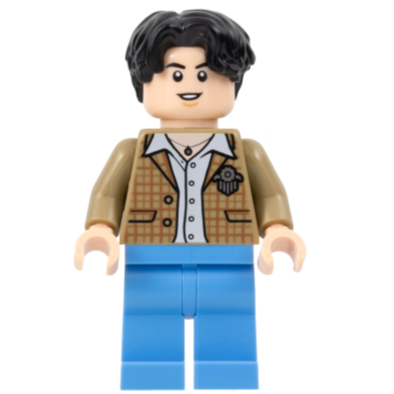 【Emily Mifigures】LEGO 樂高 人偶 頭髮 全新 帥哥小中分 黑色 3277-細節圖2