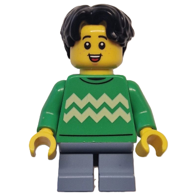 【Emily Mifigures】LEGO 樂高 人偶 頭髮 全新 帥哥小中分 黑色 3277-細節圖3