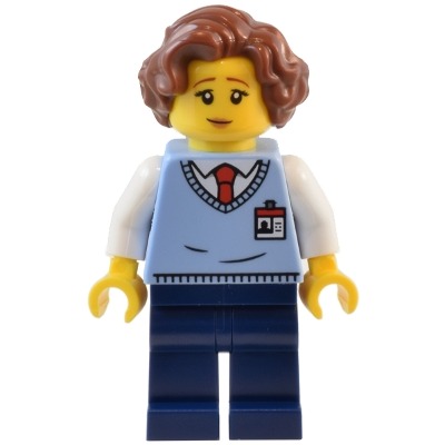 【Emily Mifigures】LEGO 樂高 人偶 頭髮 全新 旁分短髮 波浪 高瀏海 紅棕色 11256-細節圖5