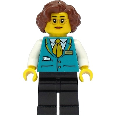 【Emily Mifigures】LEGO 樂高 人偶 頭髮 全新 旁分短髮 波浪 高瀏海 紅棕色 11256-細節圖6