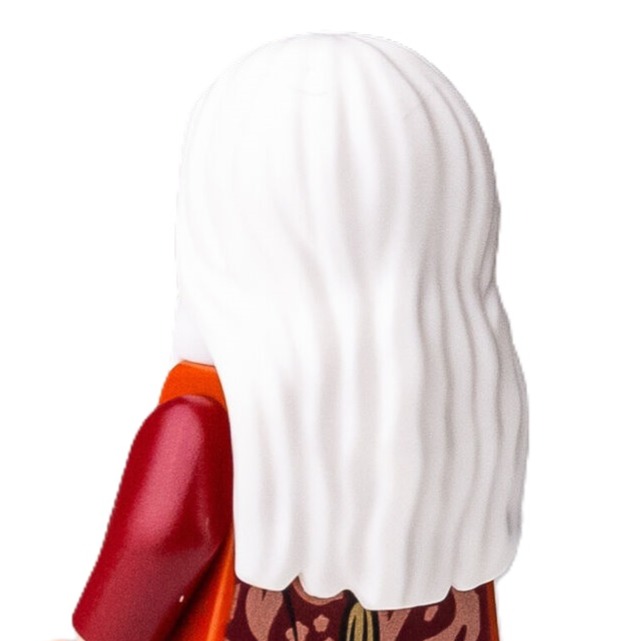 【Emily Mifigures】LEGO 樂高 人偶 頭髮 全新 白色 長髮 中分 鄧不利多 36806-細節圖3