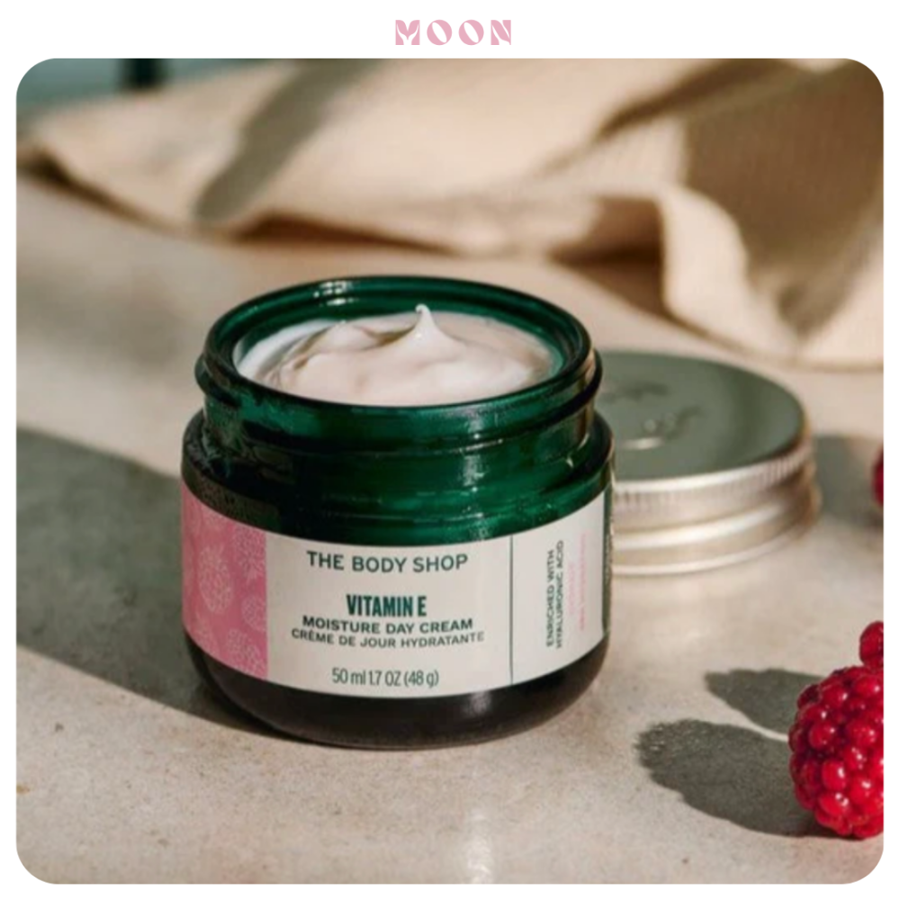The Body Shop 維他命E保水日霜 100ml｜長效保濕 滋潤補水 玻尿酸 覆盆子籽油 各種膚質適用-細節圖2