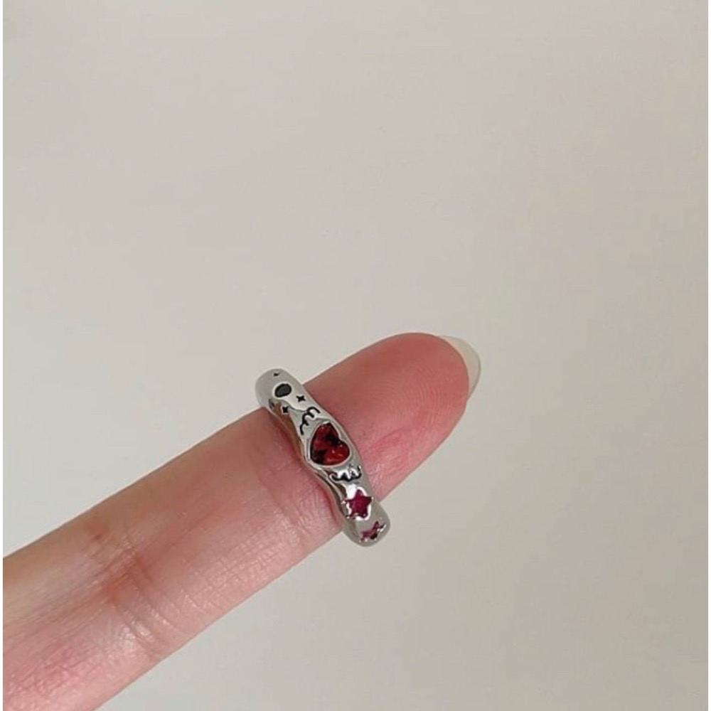 𝐇𝐎𝐋𝐈 𝐌𝐎𝐍𝐈正韓🇰🇷現貨｜𝐘𝟐𝐊必買！彩色鑲嵌鑽石千禧風格戒指-細節圖2