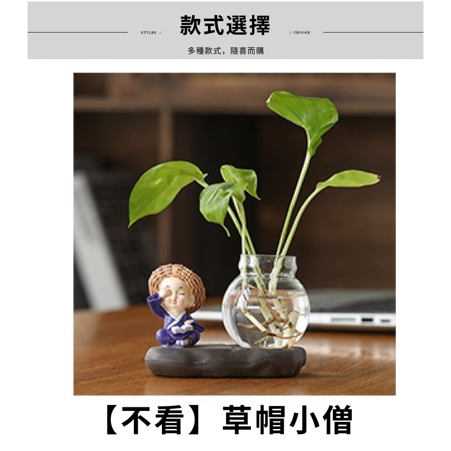 禪定小僧｜🌱水耕瓶,水培瓶,水耕花瓶,水養植物,室內擺設,居家盆栽,懶人花盆,水培玻璃花器,小花瓶,迷你花瓶-細節圖8