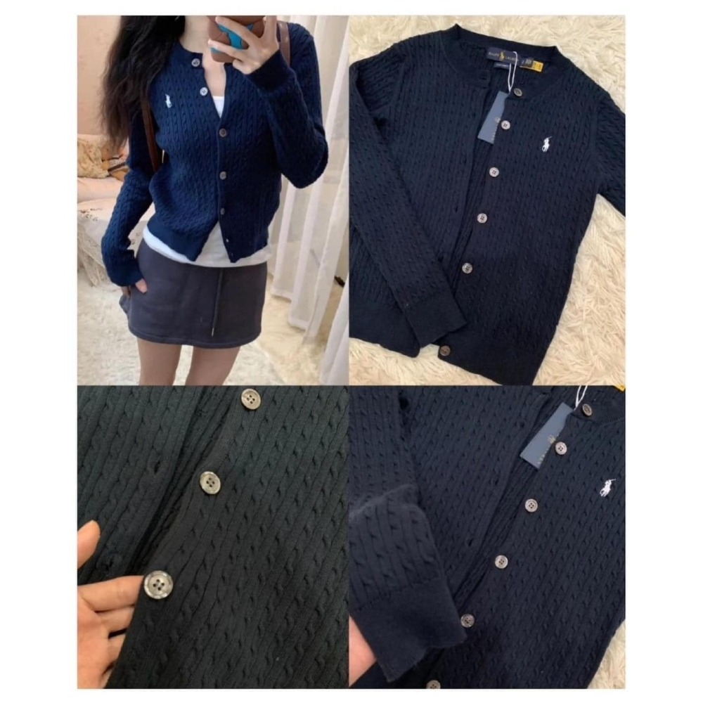 Polo Ralph Lauren 女青年小馬麻花針織開扣棉質外套 (美國RL官網購入)-細節圖3