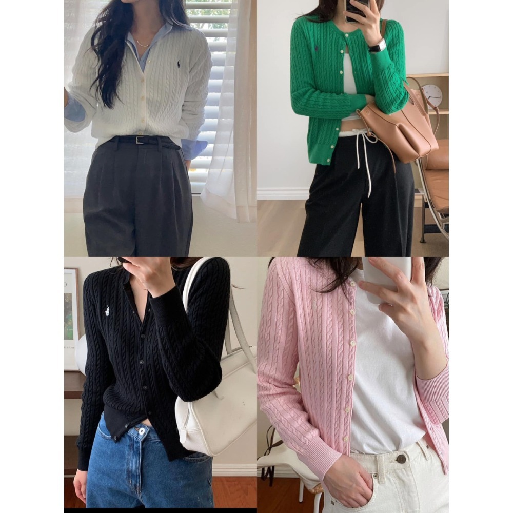 Polo Ralph Lauren 女青年小馬麻花針織開扣棉質外套 (美國RL官網購入)-細節圖9