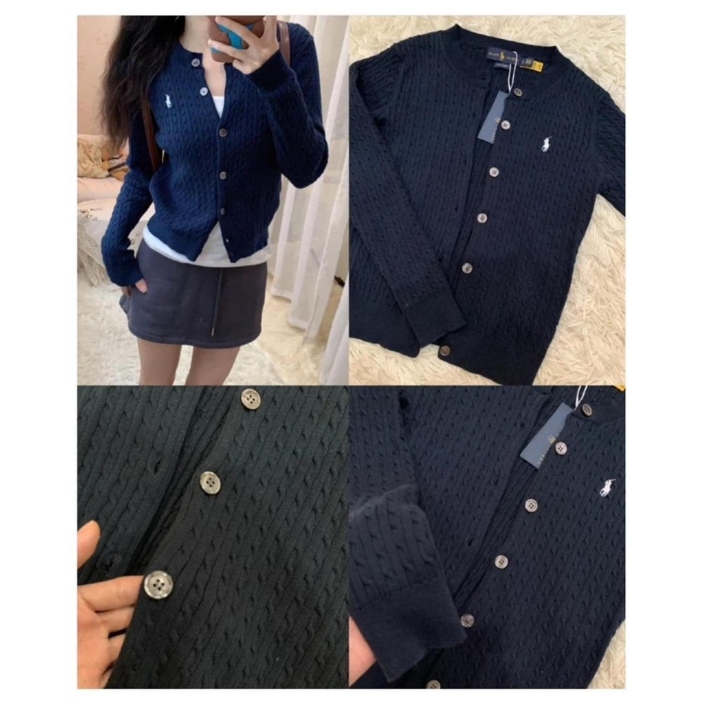 Polo Ralph Lauren 女青年小馬麻花針織開扣棉質外套 (美國RL官網購入)-細節圖3