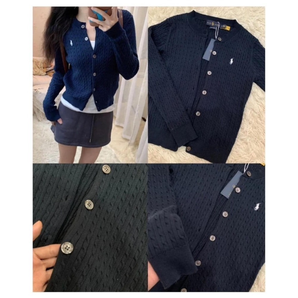 Polo Ralph Lauren 女青年小馬麻花針織開扣棉質外套 (美國RL官網購入)-細節圖3