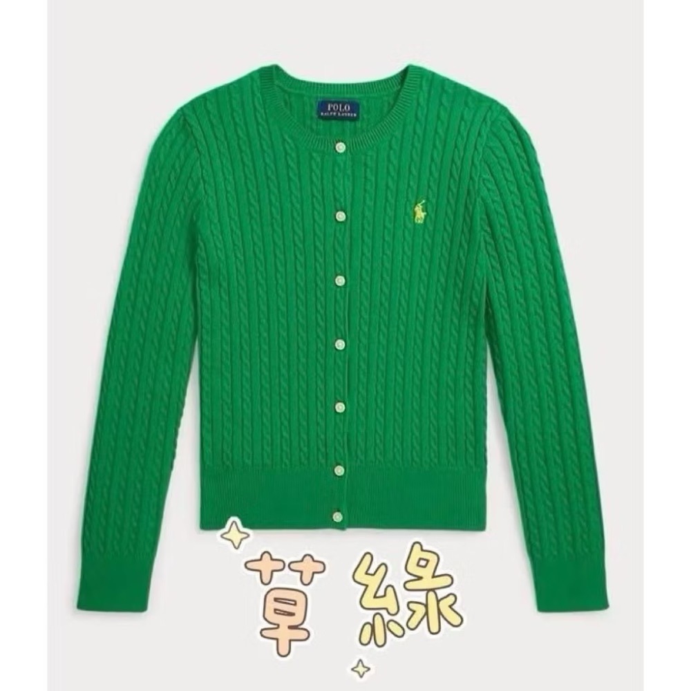 Polo Ralph Lauren 女青年小馬麻花針織開扣棉質外套 (美國RL官網購入)-規格圖11