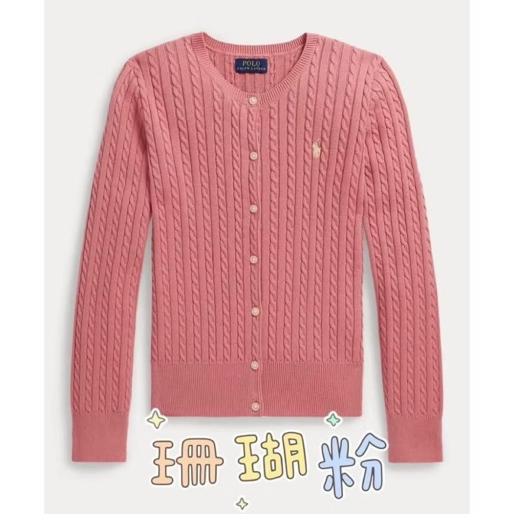 Polo Ralph Lauren 女青年小馬麻花針織開扣棉質外套 (美國RL官網購入)-規格圖11