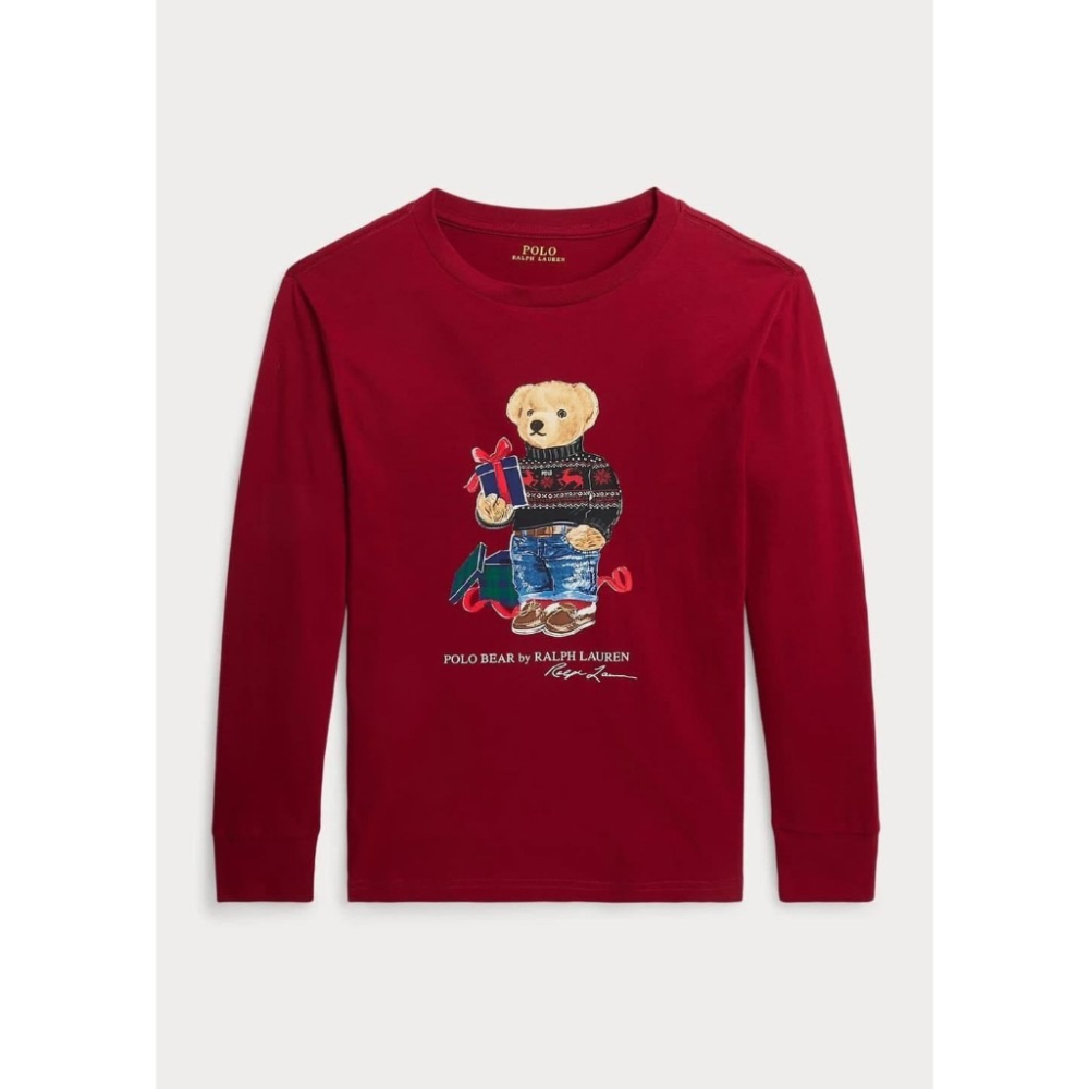 【現貨】RL Polo熊T 泰迪熊 長袖T恤 男青年版（購於美國官網）大人可穿-細節圖4