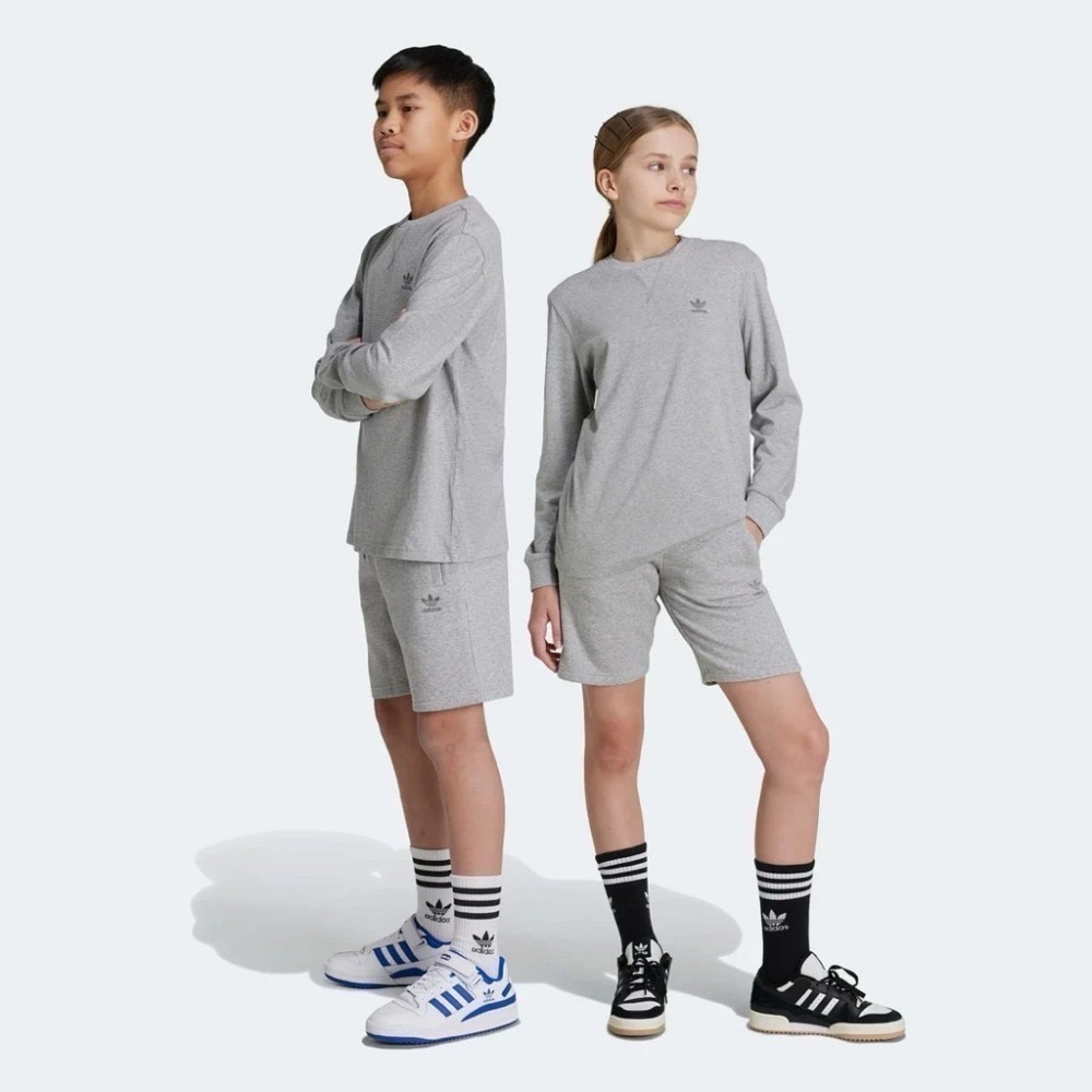 adidas 青年中性款柔軟棉質休閒運動短褲 - L (男女皆可穿)-細節圖2