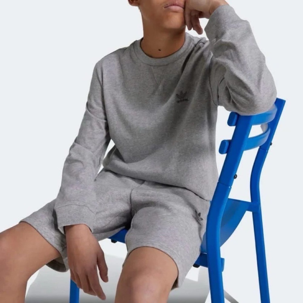 adidas 青年中性款柔軟棉質休閒運動短褲 - L (男女皆可穿)-細節圖4