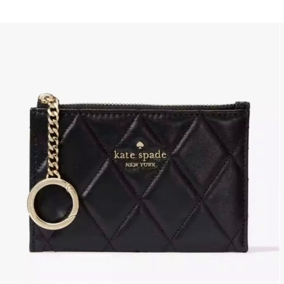 【現貨】Kate Spade 小香風菱格紋中夾 - 黑（購於KS官網及outlet)-細節圖6