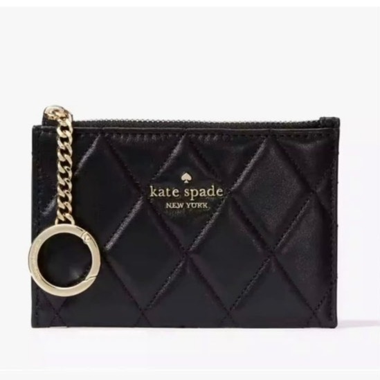 【現貨】Kate Spade 小香風菱格紋中夾 - 黑（購於KS官網及outlet)-規格圖6